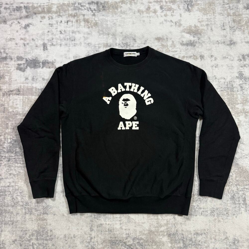 Authentic Bape 2000’s Angry Ape College Logo Crewneck L